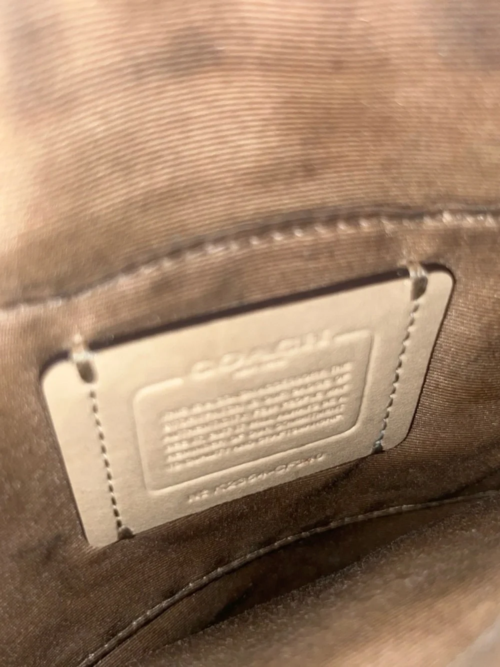 Coach Metallic Silver Signature Crossbody Bag